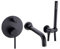 Système de douche de salle de bain mitigeur 2 fonctions robinets de remplissage de baignoire robinet de douche de salle de bain chaud et froid avec douchette à main, noir