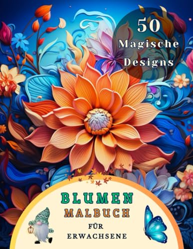 Blumen Malbuch für Erwachsene: Genießen Sie 50 Herrliche Blumenmotive Und Gartenmotive Zum Stressabbau Und Zur Inneren Ruhe! Entspannende Ausmalbilder Für Erwachsene