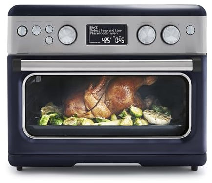 GreenPan 13-in-1 Elite Countertop Convection Oven & Air Fryer, PFAS-Free Ceramic Tray & Pizza Pan, Adjustable Racks, Multifunction Presets, Toaster, Bake, Broil, Roast, Proof, Dehydrate, Oxford Blue