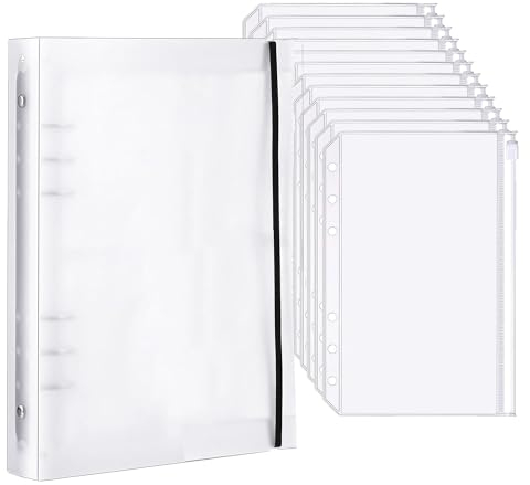 YEYIT Budget Planner A5 12 Stück Budget Binder mit Umschlägen Reißverschluss,a5 binder ringbuchordner 6 loch für Bargeld Karten Speicher geld organizer