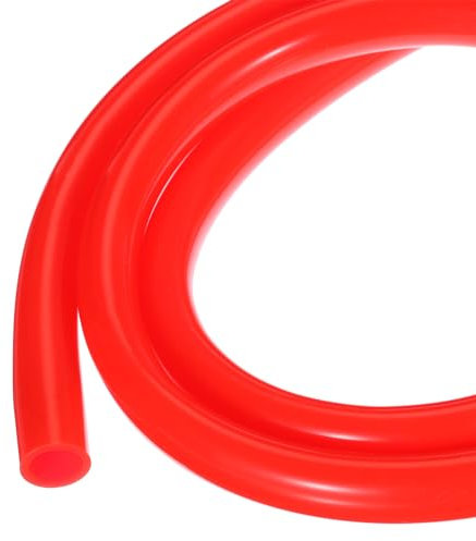 Rebower Silikonschlauch Lebensmittelecht 9.5mm ID x 12.7mm OD, 1 Meter Kondensatschlauch, Transparenter Wasserleitung für Pumpen, Siphons, Entwässerung, Bewässerung (Rot)