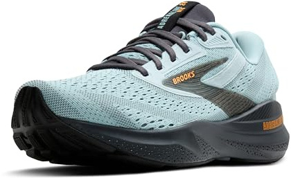 Brooks Men’s Adrenaline GTS 24 Supportive Running Shoe, Winter Sky/Ebony/Orange, 8 UK