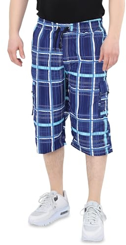 Ben Creek - Herren Capri Freizeithose - Bermuda Short für Freizeit & Alltag - Kurze 3/4 Wanderhose mit Gummizugbund - halblange Cargo mit Multitaschen QL05