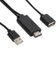 Câble Adaptateur 2 en 1 1080P USB Femelle vers HDMI Mâle HDTV pour Téléphone Android, Smartphone Adaptateur de Câble HDMI, Câble Adaptateur HDTV Femelle vers HDMI Mâle avec
