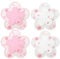 YOCDNOV 4er-Set Kirschblüten-Untersetzer– PVC-Silikon-Sakura-Untersetzer, niedliche Sakura-Blumenmuster-Untersetzer für Familiencafé-Dekor (Rosa x 2 + Weiß x 2)