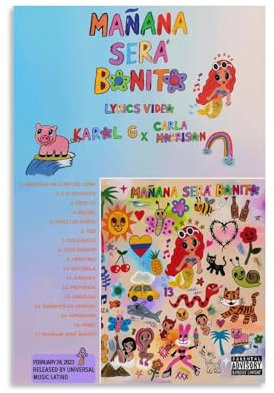 Karol G Manana Sera Bonito Álbum de Música Póster Póster Pintura Decorativa Lienzo Arte de Pared Salón Póster Dormitorio Pintura, Arte de Pared Impresión de Imagen Moderna Decoración de Habitación