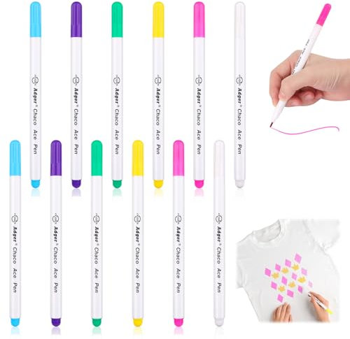 Markierstifte Wasserlöslicher Stift für Stoff Trickmarker Selbstlöschend 12 Stück Farben Stoff Markierstifte Wasser Löschbaren Stoff Markier Stifte Wasserlöslich Verschwindende Trickmarker Nähen