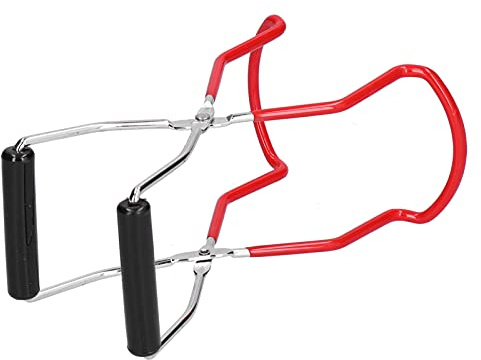 Canning Jar Lifter, Canning Tongs Stainless Steel Jar Gripping Pliers Canning Tongs Jar Lifter with Grip Handle for Home Kitchen (Red)