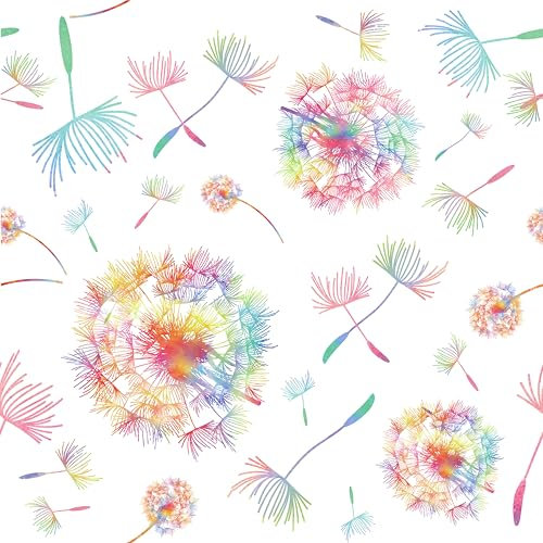 CHDITB Wandtattoo Pusteblume,Bunte Löwenzahn Tapete,Blumen Tapete Selbstklebend,Mädchen Schlafzimmer Tapete(44x300cm) Löwenzahn Wanddeko,Pflanzen Blumen Wandaufkleber für Wohnzimmer Babyzimmer
