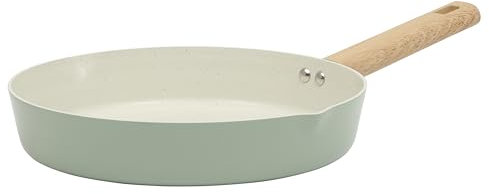 Gibson Home Marbleton 11 Inch Large Aluminum Fry Pan Cookware Non-Toxic Premium Ceramic Non Stick Frying Pan, Kitchen Egg Pan, Omelet Pan, Always Pan, Pots and Pans, Sage Green, Induction Safe