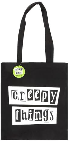 Something Different Creepy Things Polycotton Tote Bag (One Size) (Black/White)