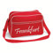 multifanshop Retrotasche - Frankfurt - Schriftzug - Druck weiß - Tasche Größe one size rot/weiß