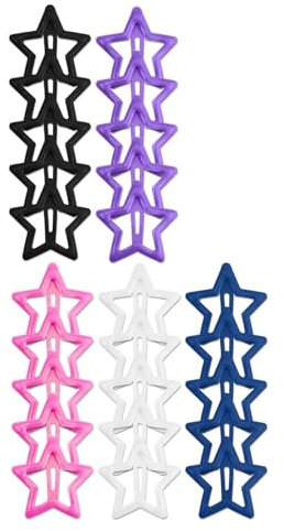 HSYTEK 25 fermagli per capelli a forma di stella, multicolore, in metallo, a forma di stella, per fissare i capelli rotti, per decorare e personalizzare