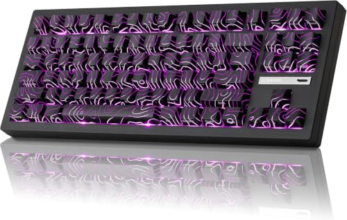 ZORNHER ZH870 Gaming Tastatur Kabellos, Mechanische Tastatur 80% Wireless Keyboard Schwarz mit Contour IMD PC Keycaps, Creamy Linear Switches, Hot Swap, RGB Beleuchtung