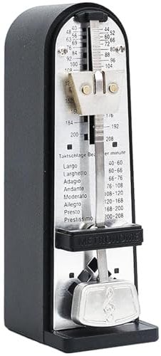 Metronom für Klavier, mechanisches Metronom, generisches lauter Ton Metronom, Metall -Musikinstrumente für Klavier/Gitarre/Drum und andere Instrumente, Schwarz, Schwarz