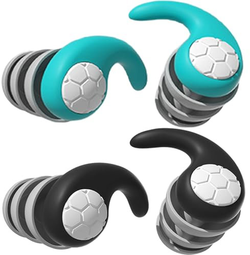 Waterproof Swimming Ear Plugs for Adults, 2 Pairs Reusable Soft Silicone Swim Earplugs Perfect for Surfing, Diving,Pool,Showering