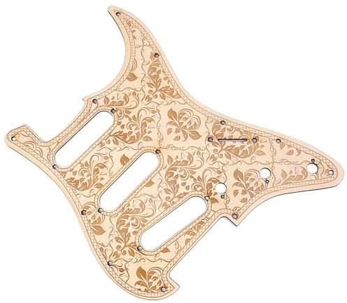 Blumenmuster Kratzplatte Ahorn Holz Gitarre Pickguard 11 Löcher Elektrische Gitarren Pickguard Ersatzteller Teller