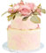 Ephlyn 1 Pack Rose Wreath Cake Topper Decoration Assembled Handmade Wedding Flower Cake Pick for Wedding Birthday Anniversary Party DIY Cake Decorations Supplies Pink
