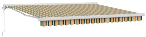 vidaXL Ausziehbare Markise Grün und Weiß 400 x 350 cm