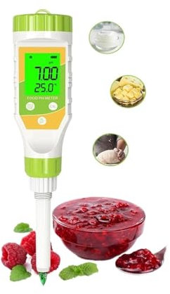 Misuratore PH Terreno Misuratore di pH Bluetooth for terreno, liquidi alimentari, kit di calibrazione a temperatura del pH ad alta precisione for, produzione di birra e carne