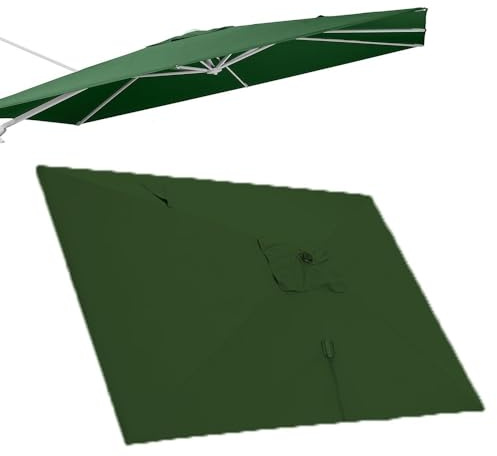 RTVGNSZSJL 3x4m Rectangulaire Auvent De Rechange pour Parasol 8 Baleines Parasol Déporté Toile De Rechange pour Parasol De Terrasse Protection UV(Green,2.5x2.5m/8x8ft)
