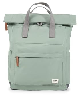 ROKA London The Canfield Medium Backpack | Nylon Roll Top Rucksack Magnetic Closure, for Work School & Travel, Lightweight Laptop Backpack, Secure Pockets Men & Women