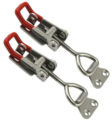 2PCS Adjustable Toggle Clamp, 102mm Toggle Latch Lockable, Stainless Steel Toggle Clamp for Box Drawer Cabinet