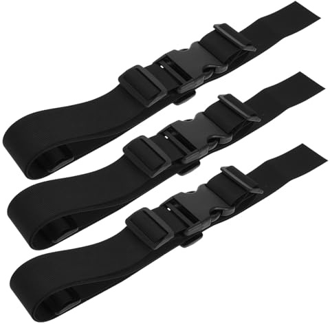 Pack Ersatz Hochstuhlgurte für Kleinkinderstühle, Schwarz | Polyester, Sichere Verbindung und Mehr Stabilität, für Hochstuhl und Kinderwagen, 3 Stück