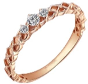 Wycian Frauen Ring Gravur Diamond Ring For Women Original 9K Roségold mit 0,09 CT Diamant Größe 63 (20.1) Massiv, Nicht Plattiert Mode für Damen Jubiläum Schmuck