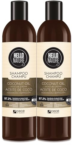 P-Beauty Naturkosmetik Repair Shampoo Kokosöl - für trockenes & geschädigtes Haar mit Panthenol, Vitamin E, silikonfrei, vegan, bio - Haarshampoo, Anti-Frizz - Haarpflege Arganöl & Jojobaöl (2x300ml)