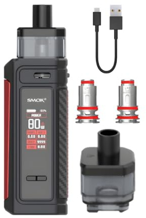 Smok G Priv Pro Vape Kit [Matte Black] - Available in 6 colours - Type-C Fast Charge, Single 18650 Battery (sold separately), 80W, Airflow Control - Compatible with LP2/RPM 2 Pods - No Nicotine