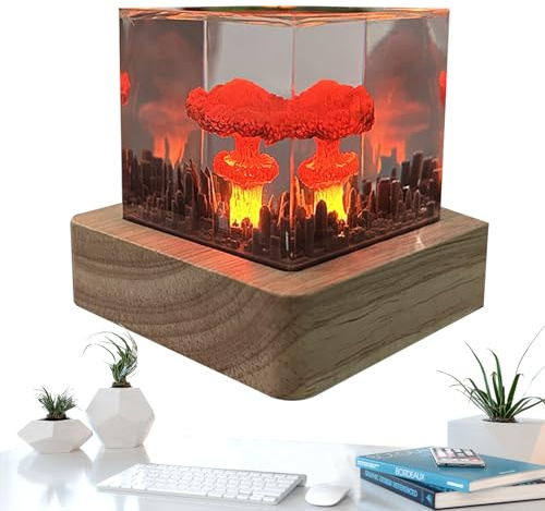 Generico Atomic Lamp 3D - Atom-Pilz Atom-Pilz, Nachtlicht aus Kunstharz, kreative Tischlampe, innovative Atmosphäre Dekoration | für Zuhause, Büro, Schlafzimmer, Arbeitszimmer, Schreibtisch, Decoraz