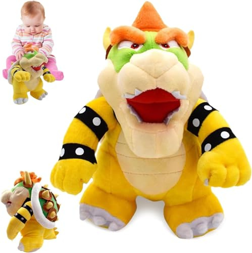 BAISHUWU Bowser Plüschtier, 25 cm B-Owser Perückenfigur, BO-wser-Spielzeug, Animierte Pel-uchenfigur, Bows-er-Puppe, Cartoon-Plüschtier, Bowser Plüschspielzeug, Bowse-r Doll, Geschenke für Geburtstag