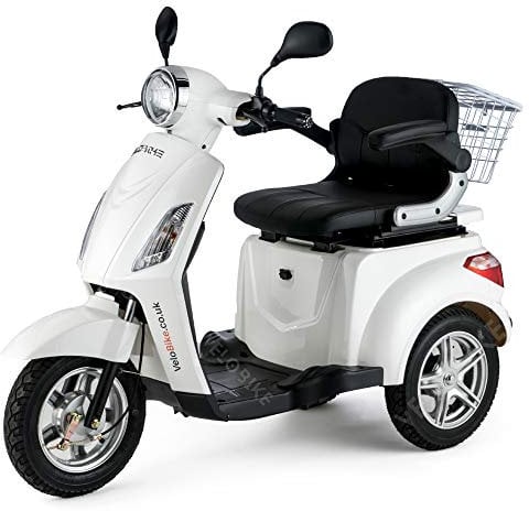 VELECO Scooter Elettrico 3 Ruote Disabili Anziani 12km/h 900W ZT15 Bianco