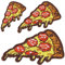 U-Sky Aufnäher zum Aufnähen oder Aufbügeln, 3 Stück, Pizza-Aufnäher für Kleidung, niedliches Humor-Essen-Motiv, Flicken für Kleidung, Flicken für Jeans, Größe: 11,9 x 6,3 cm, 9,4 cm, 10,2 x 4,8 cm