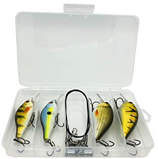 PetrisCatch Crankbait Wobbler 4er Set + 4 Stahlvorfächer, 2 x 7cm + 2 x 9cm, Owner Drillinge
