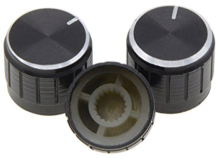 YXQ 10Pcs Black 6mm Potentiometer Knob Linear Aluminum Rotary Lamp Dimmer Control Knobs Cap