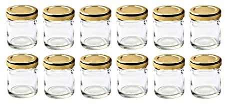 Set Of 12 42ml Mini Jam Jar Breakfast Preserve 5cm 1.5oz Capacity Marmalade Conserve Jar With Screw Top Lid