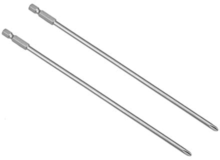 sourcing map 2Stk Kreuzschraubendreher 4.5PH2 Magnetische S2 Bit 1/4” Sechskant 200mm Länge