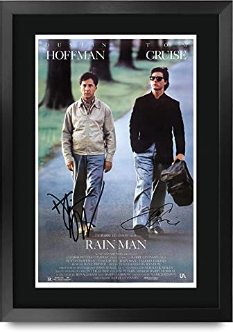 HWC Trading Rain Man A3 Gerahmte Signiert Gedruckt Autogramme Bild Druck-Fotoanzeige Geschenk Für Tom Cruise Dustin Hoffman Filmplakat Fans