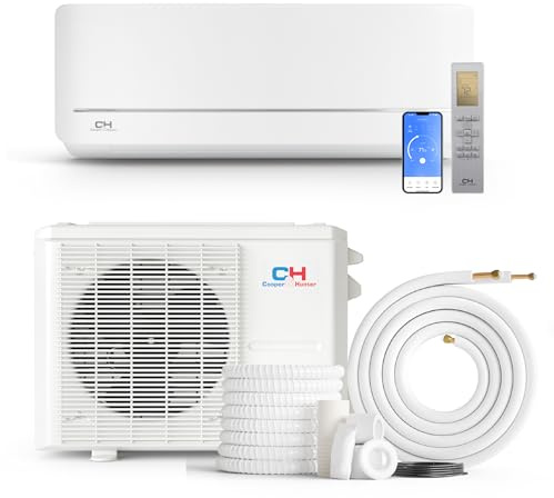 12.000 BTU, 230 V, 19 SEER 1 Ton senza condotto Mini Split AC/Riscaldamento Pompa di Calore Inverter Pre-Carica con Kit di Installazione 4,9 m
