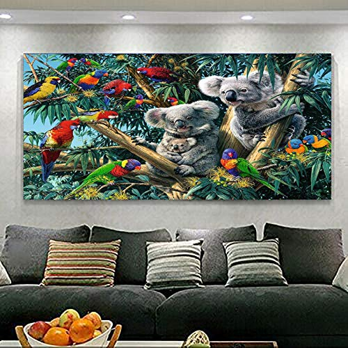 RAILONCH Koala Diamond Painting Kits für Kinder Diamond Full Drill Strass Bilder für Schlafzimmer Dekor (60×100cm)