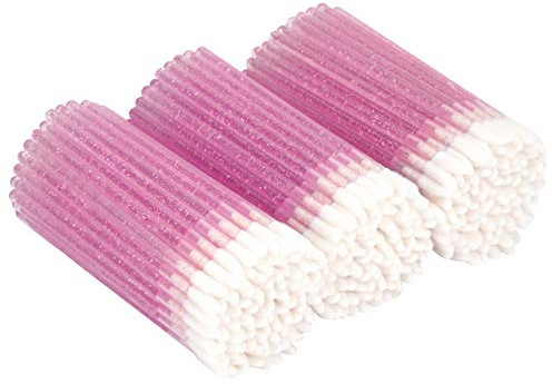 tifanso 300 PCS Lip Brush, Disposable Makeup Applicators, Lip Gloss Brush Lipstick Applicator Wands, Multicolor Makeup Tool Kits Beauty Lipstick Cosmetic (Crystal Pink)