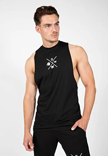 Gorilla Wear Cisco Tank Top - grau - modernes leichtes Oberteil mit Logo zum Sport Freizeit Alltag Workout Training aus Baumwolle Spandex für Bewegungsfreiheit funktionell