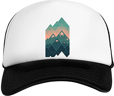 Geometrisch Berge Weiß Schwarz Unisex Kinder Baseball Cap Kids White Black