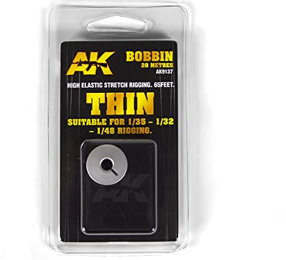 AK Interactive AK9137 Bobine de Gréement Élastique Mince (convient pour 1:35/1:32/1:48)