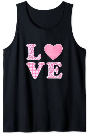 Plaid léopard rose Saint-Valentin Débardeur