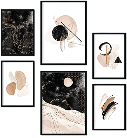 Nacnic Set von 6 Poster Abstrakter Traum. Sammlung von Platten mit ästhetischer Collage für Innendekoration. Größen A3 und A4. Rahmenlos