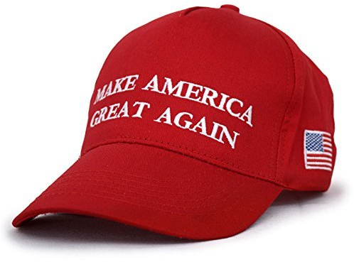 LEEMASING MAGA Hat Präsident Donald Trump Make America Great Again Kappe Bestickt Unisex Stil Kopfbedeckung (Rot)