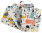 Fabric Palette Haustier-Baumwollstoff, Fat Quarters, 45,7 x 53,3 cm, 100 % Baumwolle, ideal zum Basteln, Quilten, Patchwork, Kinderzimmer), Grau, Weiß, Hellbraun, mehrfarbig, 5 Stück